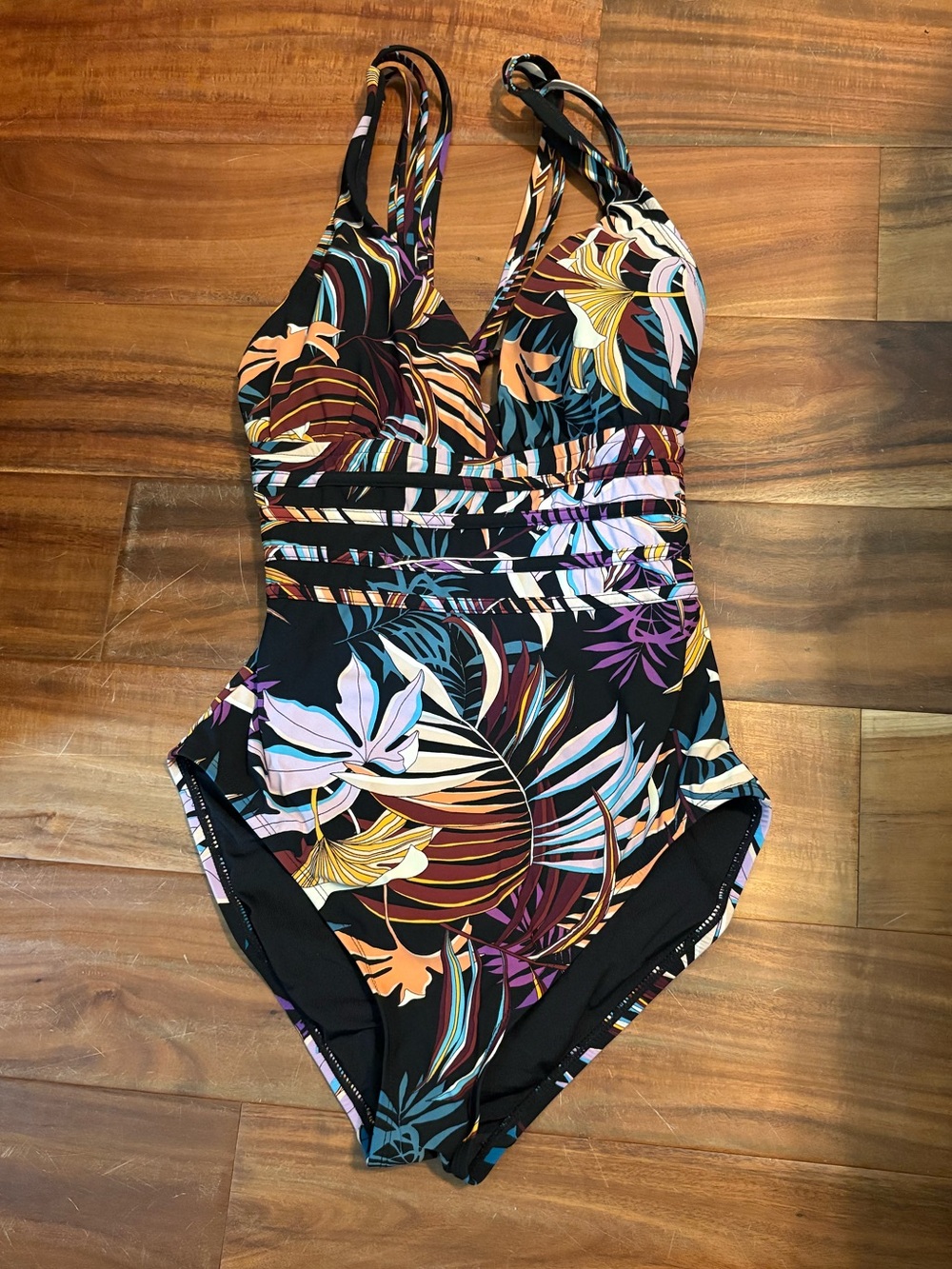 La Blanca Tropical Floral One Piece Swimsuit Women’s M (0735)